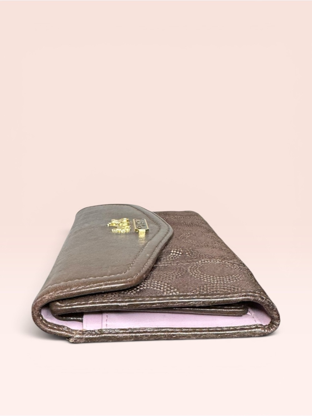 Coach Madison Signature Op Art Dotted Trifold Wallet - Picture 4 of 9